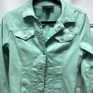 Charter Club jean jacket, size XS, color green